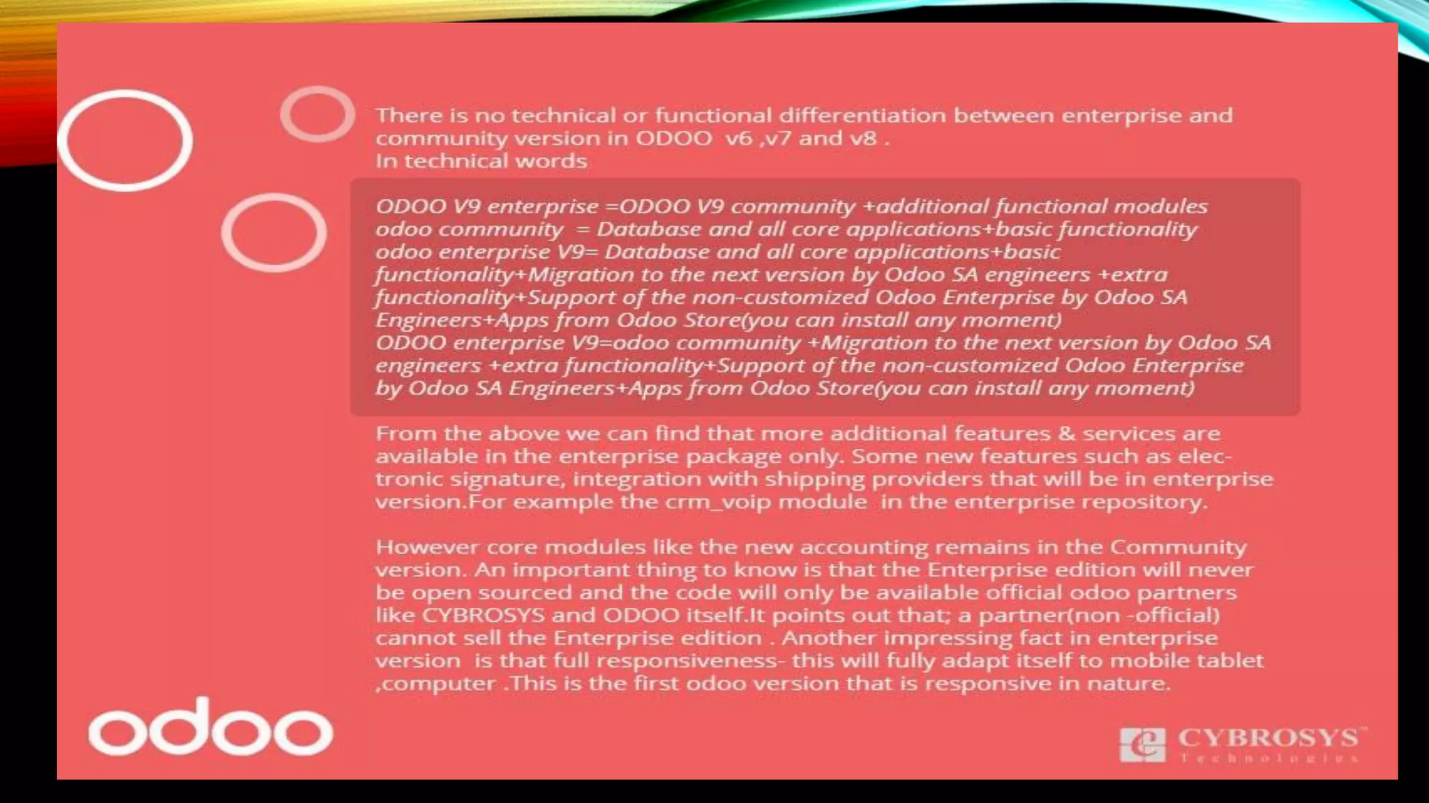 Odoo enterprise vs community version