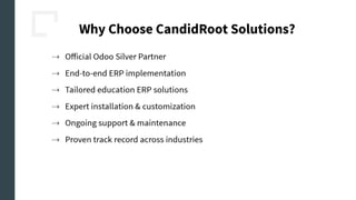 Odoo ERP For Education Management By CandidRoot | PDF