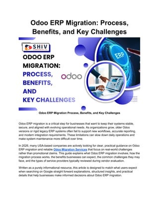 Complete Odoo ERP Migration Guide for Businesses | PDF