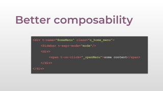 Odoo Experience 2018 - The Odoo JS Framework | PDF