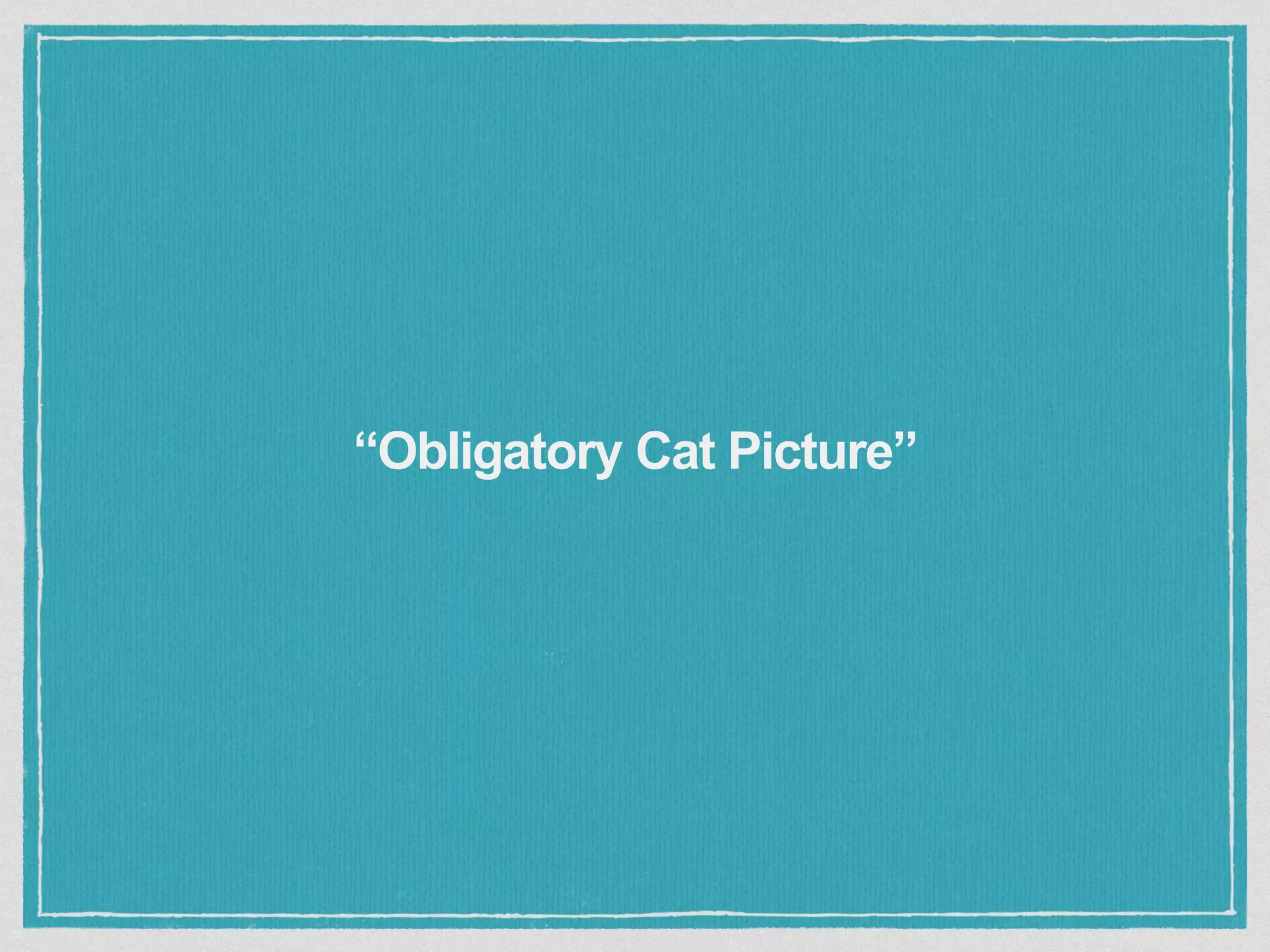 “Obligatory Cat Picture”
 