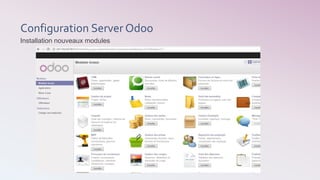 Configuration Server Odoo
Installation nouveaux modules
 
