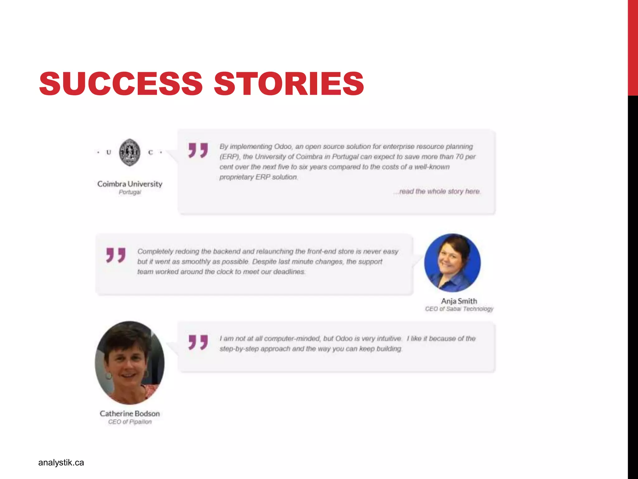 SUCCESS STORIES
analystik.ca
