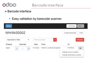 Barcode interface
Barcode interface
• Easy validation by barecode scanner
 