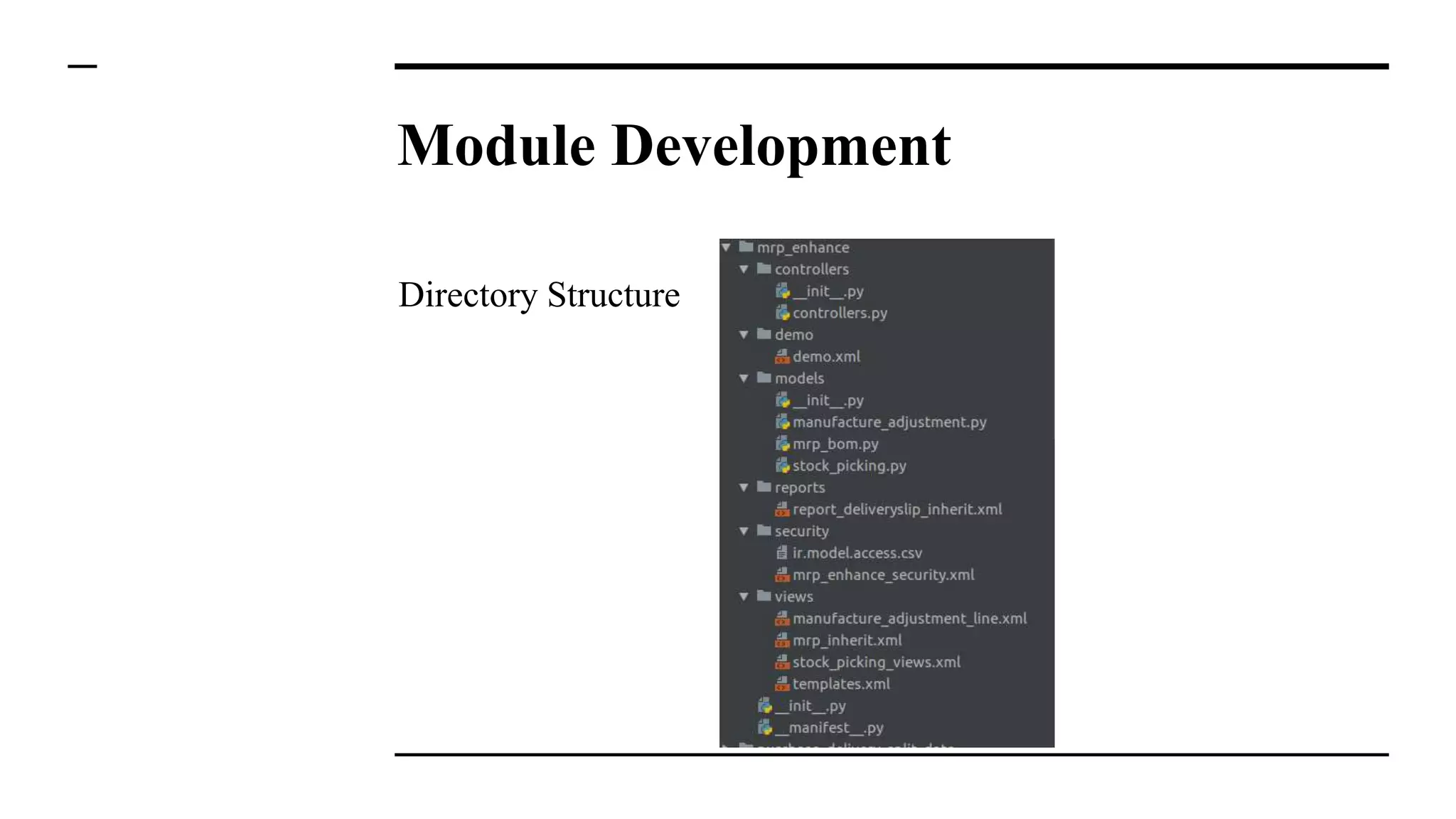 Module Development
Directory Structure
 