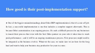 How to choose an Odoo Quick Support Partner for your ERP implementation?
