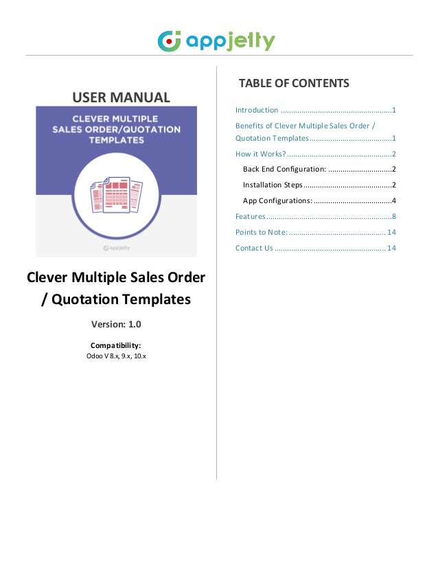 odoo sales order quotation templates