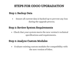 Odoo Upgrade Module Odoo Upgradation - Enhance Your Business | PDF
