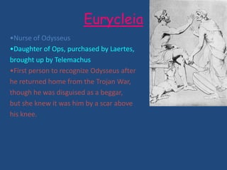    Finally, Odysseus thought of an idea to trick the Trojans. He designed the Trojan horse, and snuck into the city at night. The Greeks stormed Troy, slaughtering everyone and pillaging the city. Odysseus was praised, and he boasted himself.  Because of his vanity, Odysseus was plagued with troubles on his way home. Which sets the stage for our story, the Odyssey.AlcinousAlcinous was the king of the Phaeacians, in whose court Odysseus tells his story.