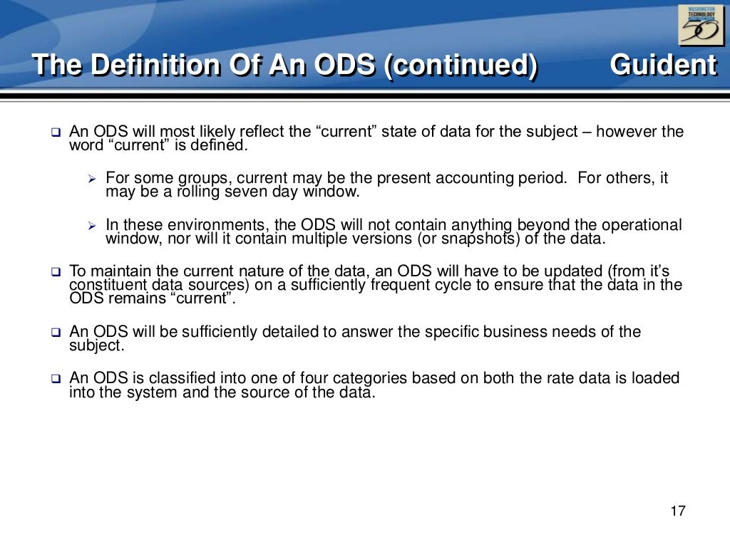 Why ODS? The Role Of The ODS In Today’s BI World And How Oracle Tech…