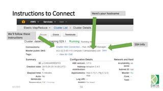 Instructions to Connect
6/1/2015 56
Here’s your hostname
SSH Info
We’ll follow these
instructions
 