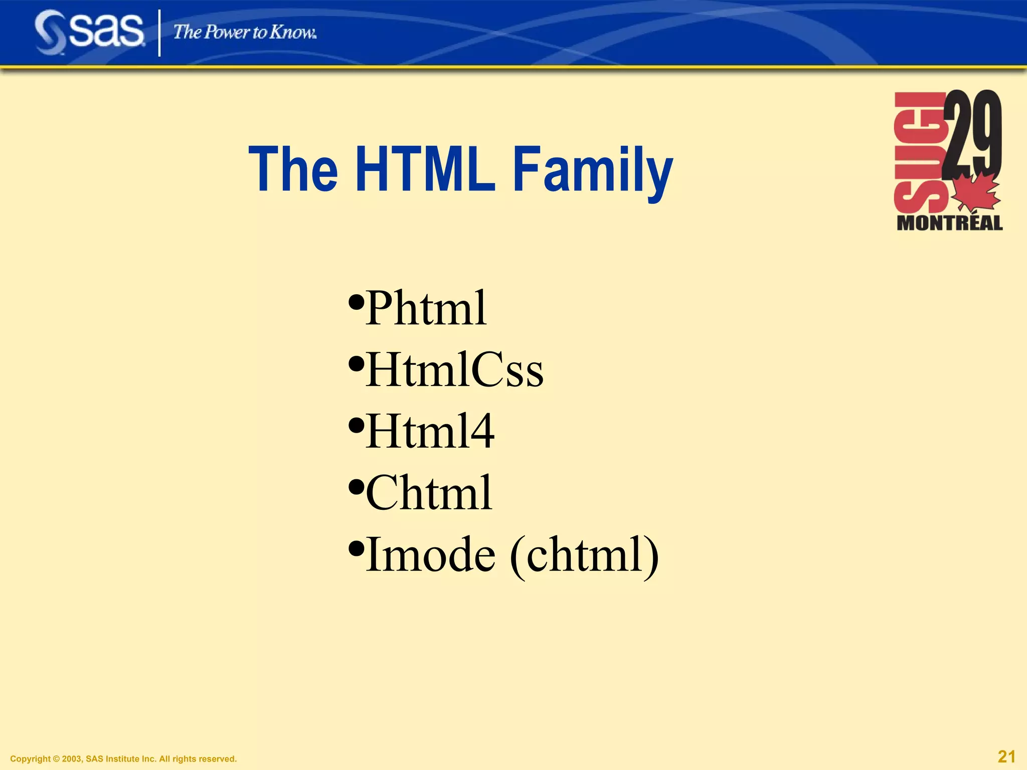 The HTML Family Phtml HtmlCss Html4 Chtml Imode (chtml) 