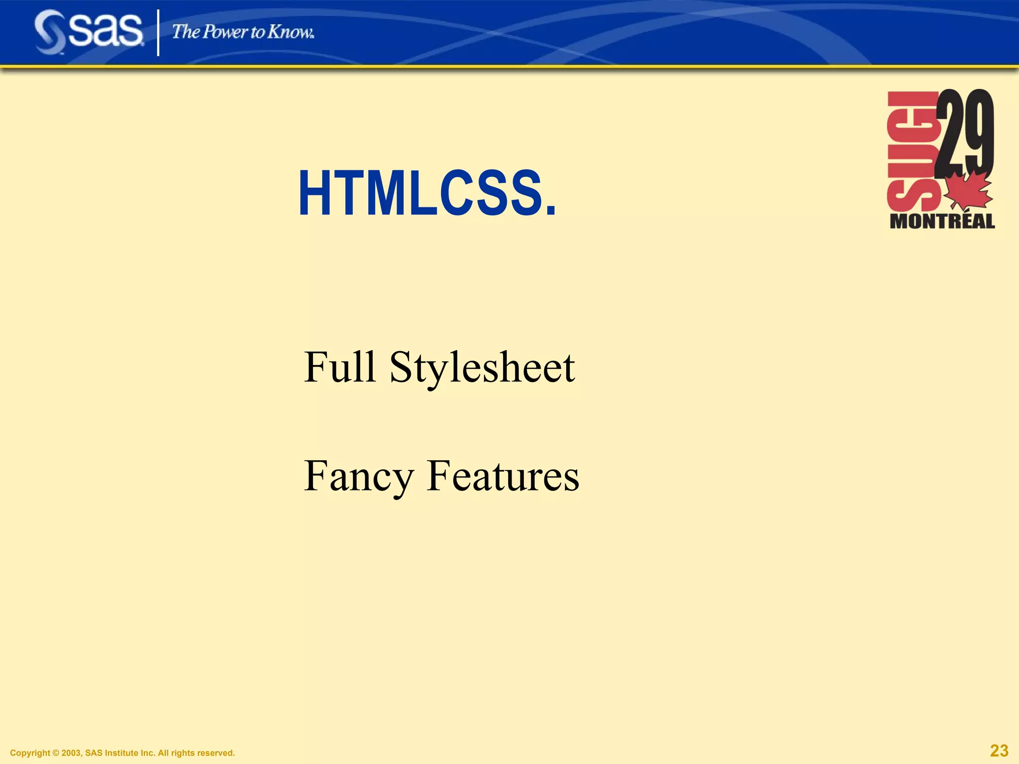 HTMLCSS. Full Stylesheet Fancy Features 
