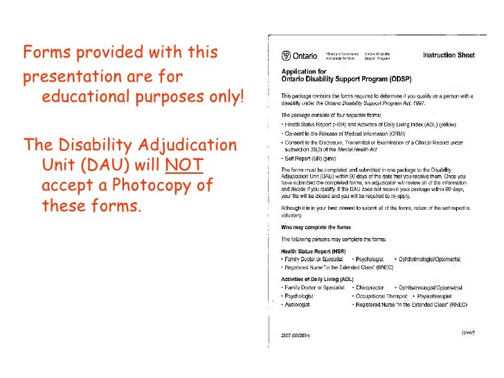 ODSP Disability Determination and Application Slideshare version