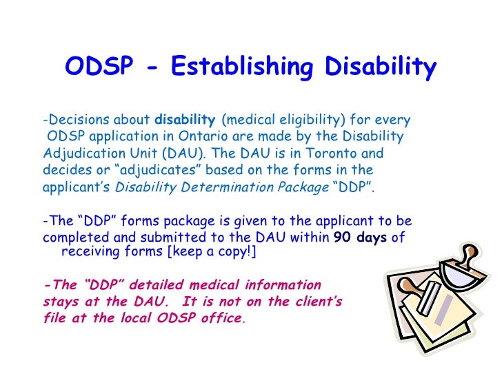 ODSP Disability Determination and Application Slideshare version