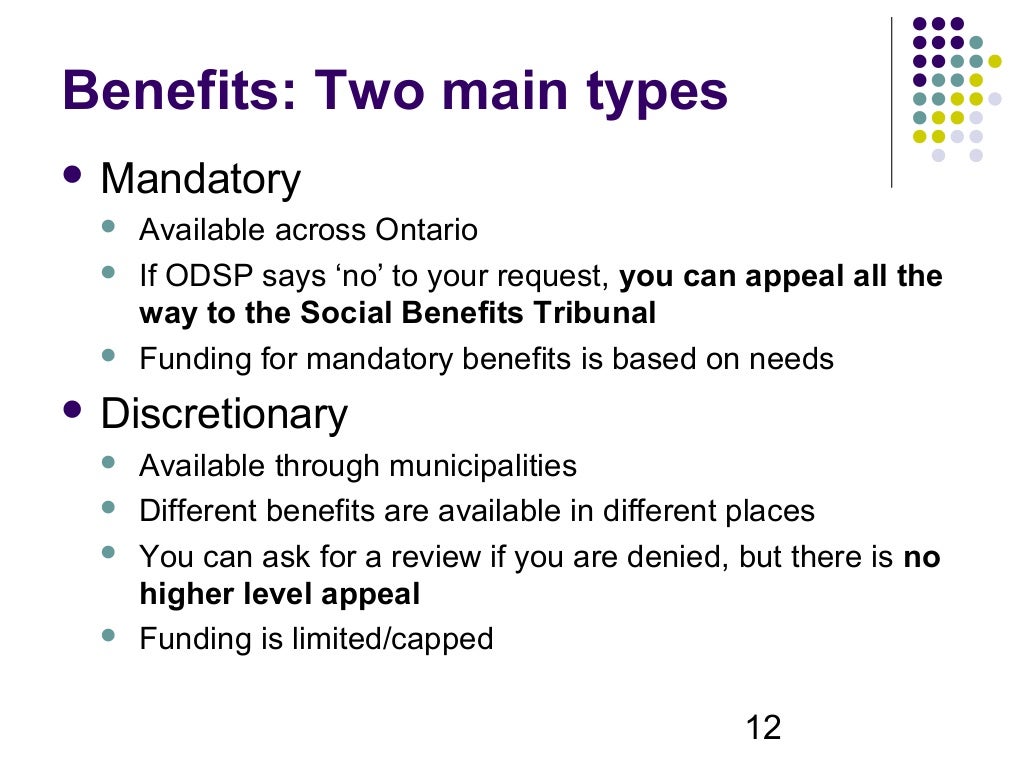 Ontario Disability Support Program (ODSP) Know Your Benefits