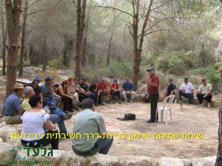 ‫ויצירתית‬ ‫חשיבתית‬ ‫דרך‬ ‫פריצת‬ ‫ואימון‬ ‫פתיחה‬ ‫שיחת‬.
 