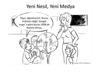 Hayır, öğretmenim. Burası
Sırbistan değil. Google
maps’e göre burası 2008 de
Kosova olmuş.
Yeni Nesil, Yeni Medya
 