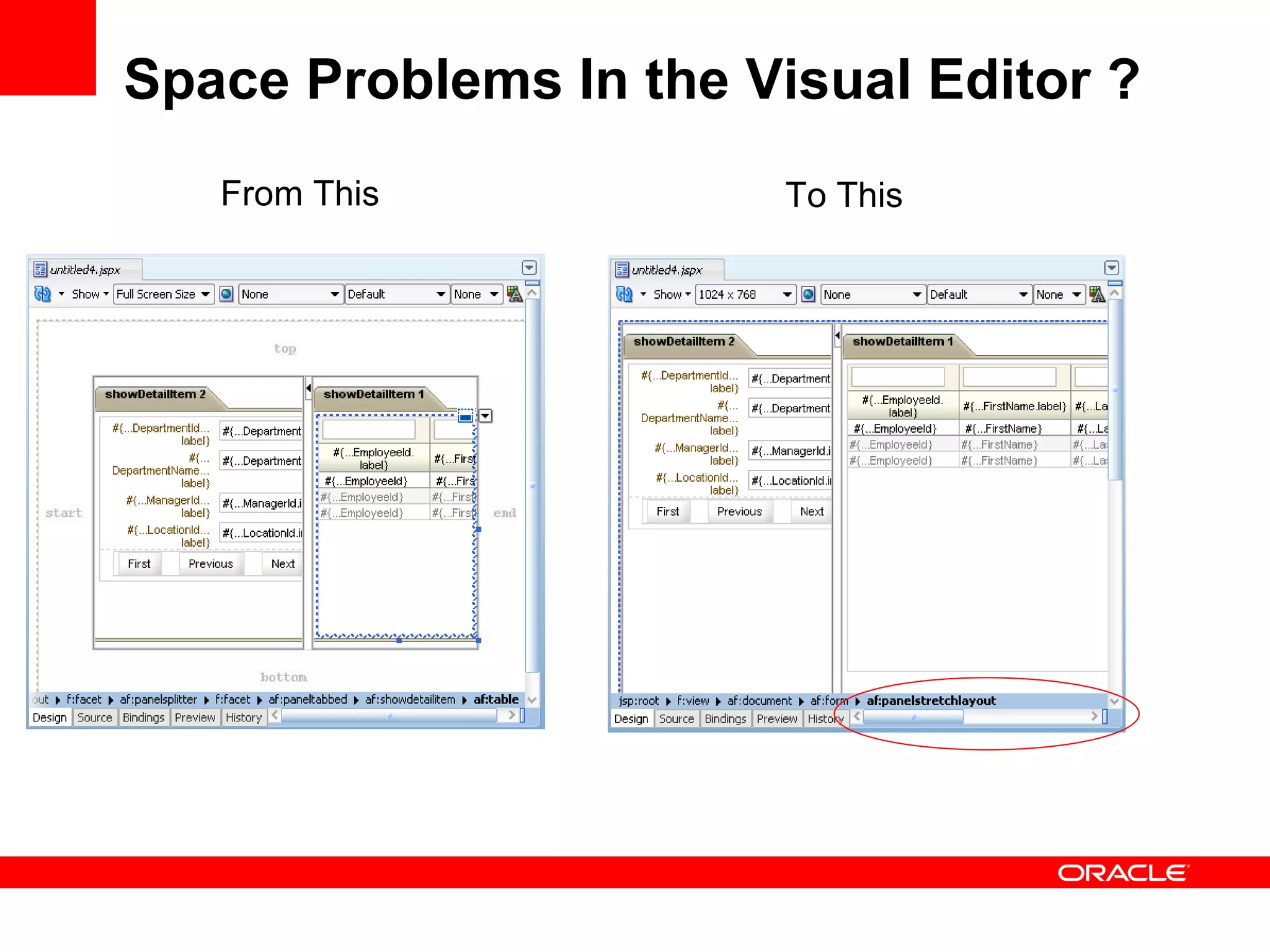 Space Problems In the Visual Editor ? From This To This 