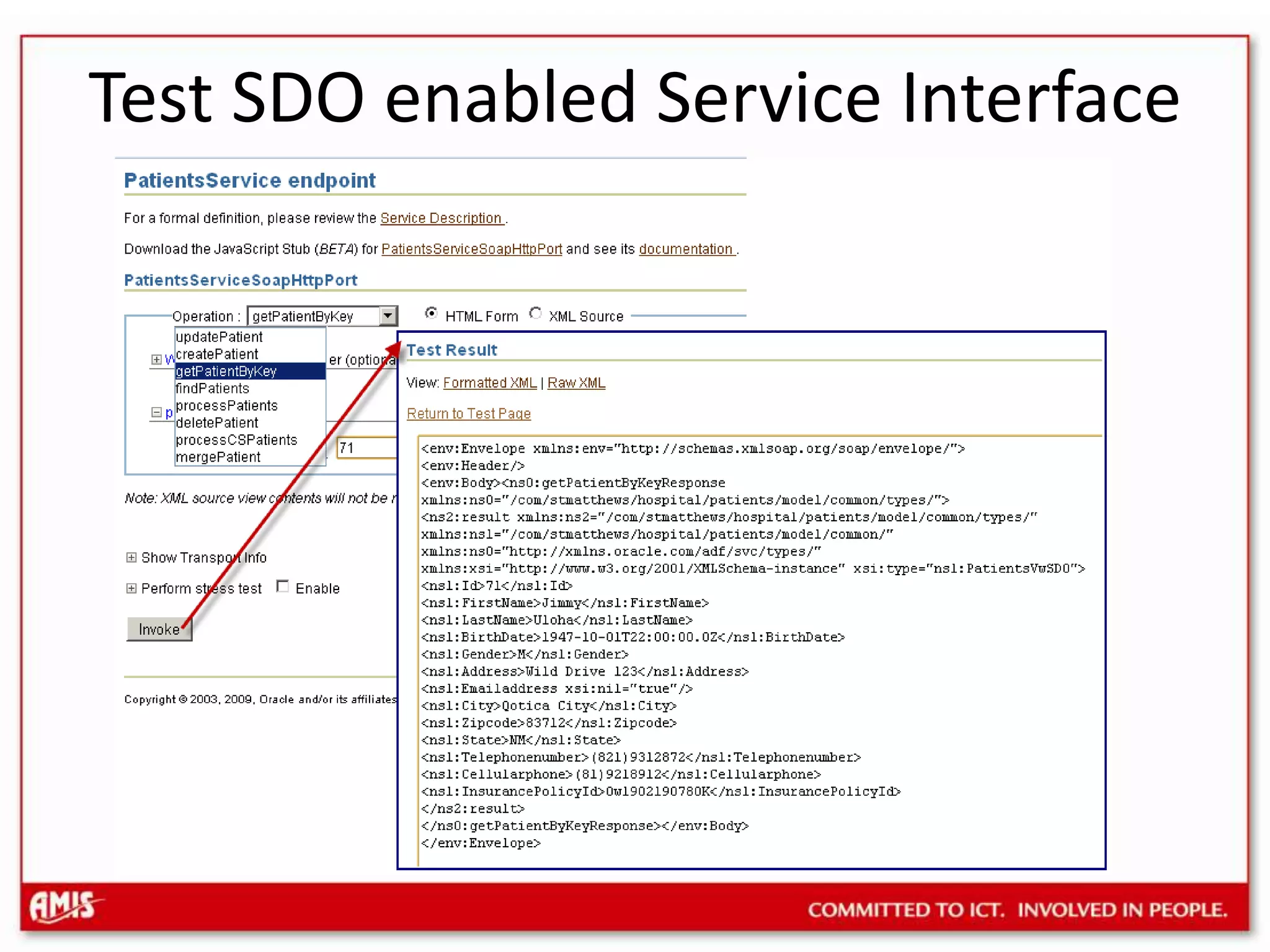 Test SDO enabled Service Interface