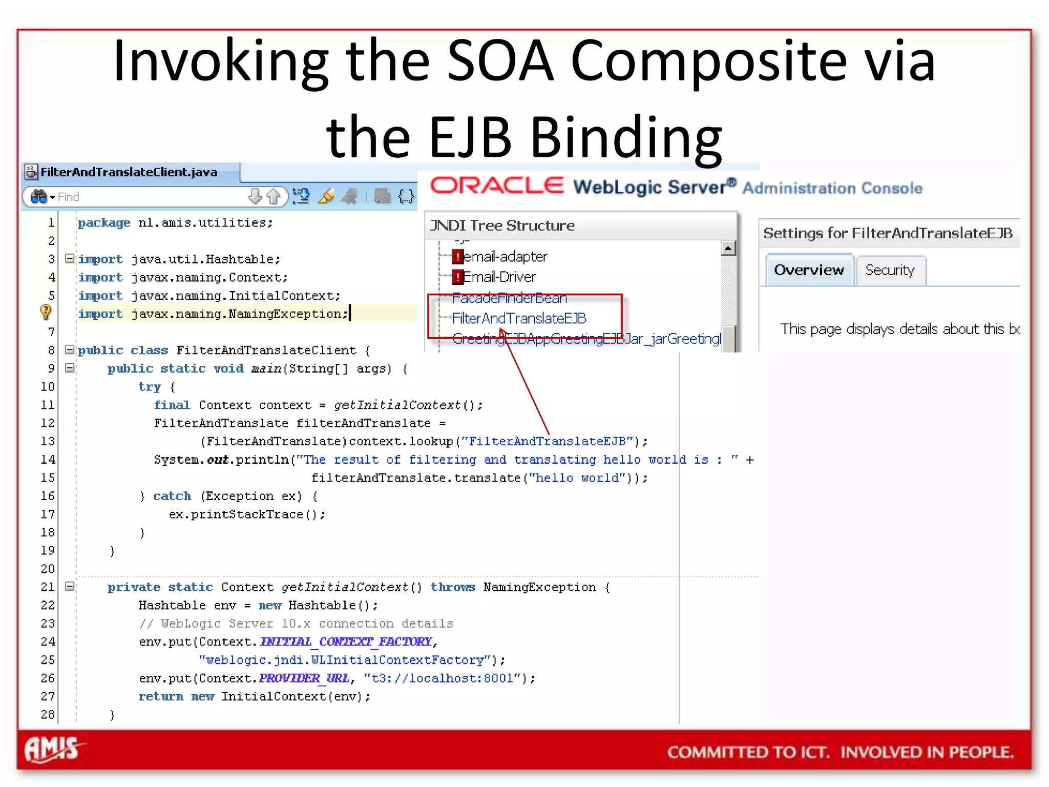 Invoking the SOA Composite via the EJB Binding