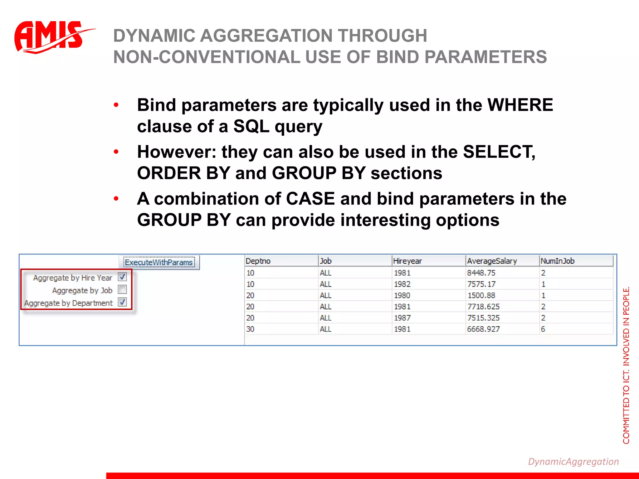Purpose of triggersSet default values on new recordsif :new.job=‘SALESMAN’ then :new.comm = 1000Calculate & Derive values upon insert, update or deleteNotify third parties of data manipulationPerform complex validation on the data changes applied by the transactionPer Department: Max Salary < 1.8 * AveragePer Manager: #subordinates < 15