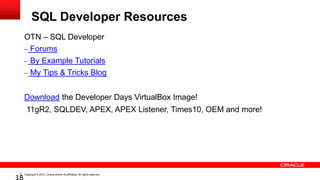 Oracle SQL Developer version 4.0 New Features Overview | PPT