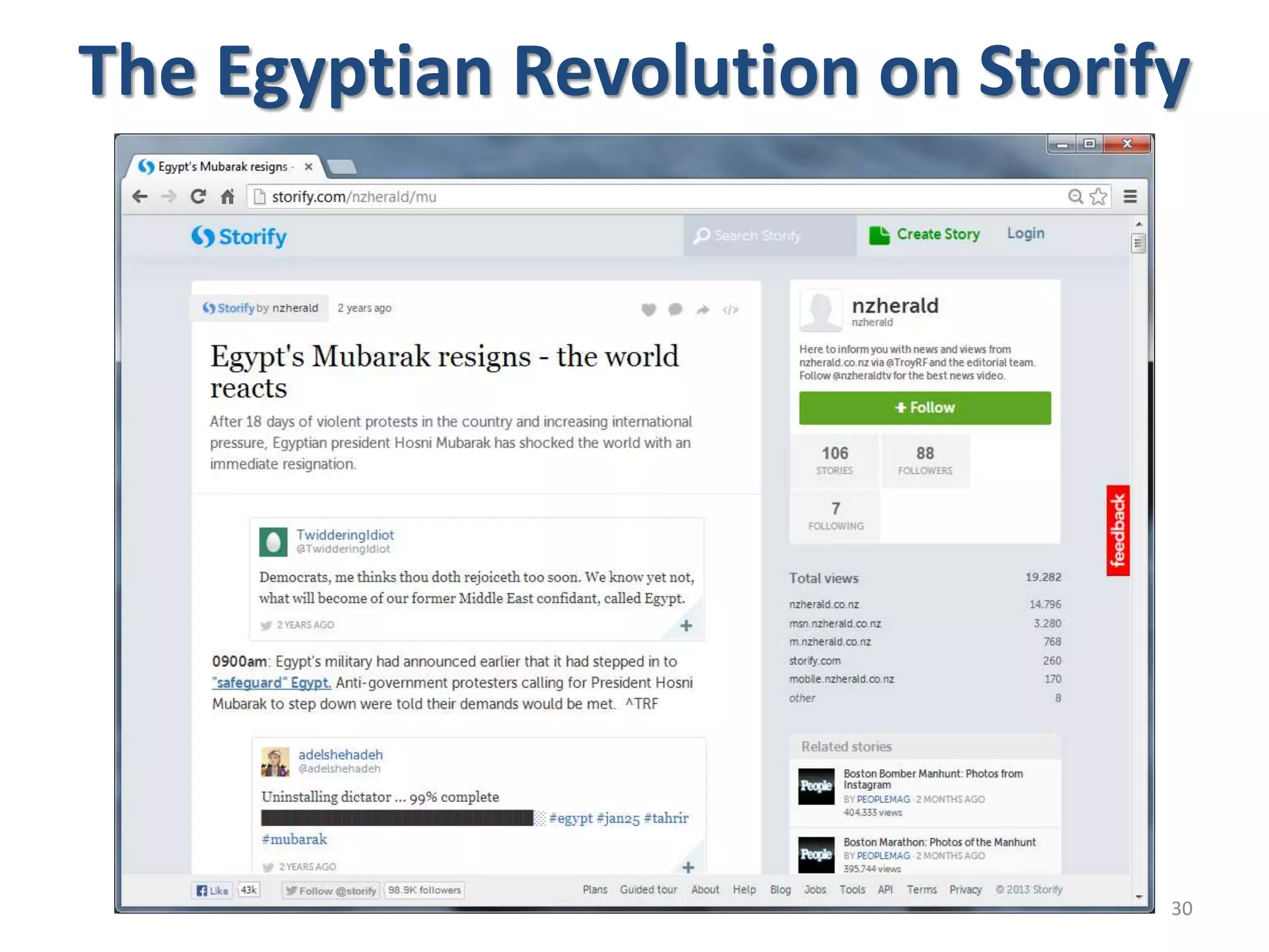 30
The Egyptian Revolution on Storify