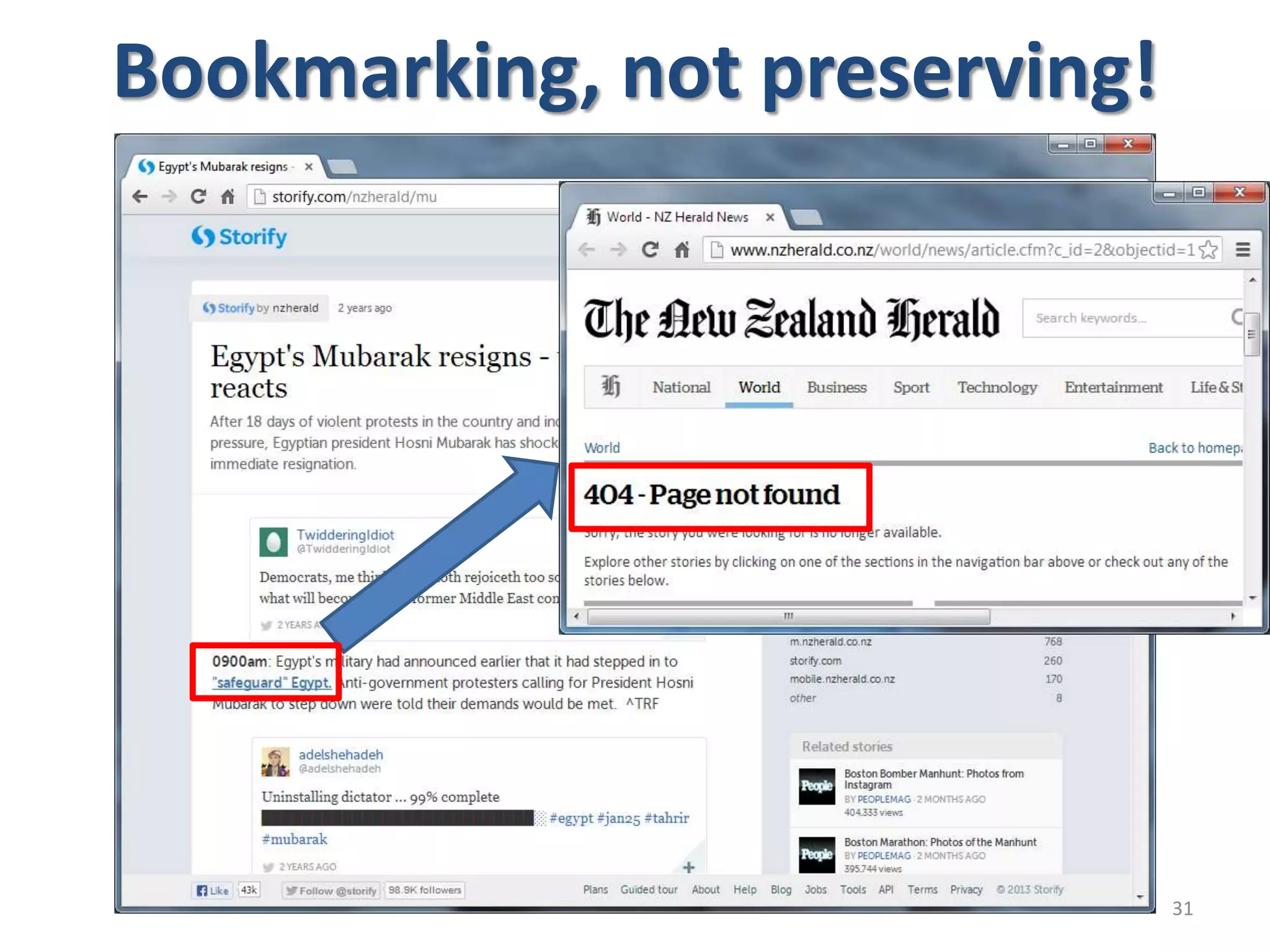31
Bookmarking, not preserving!