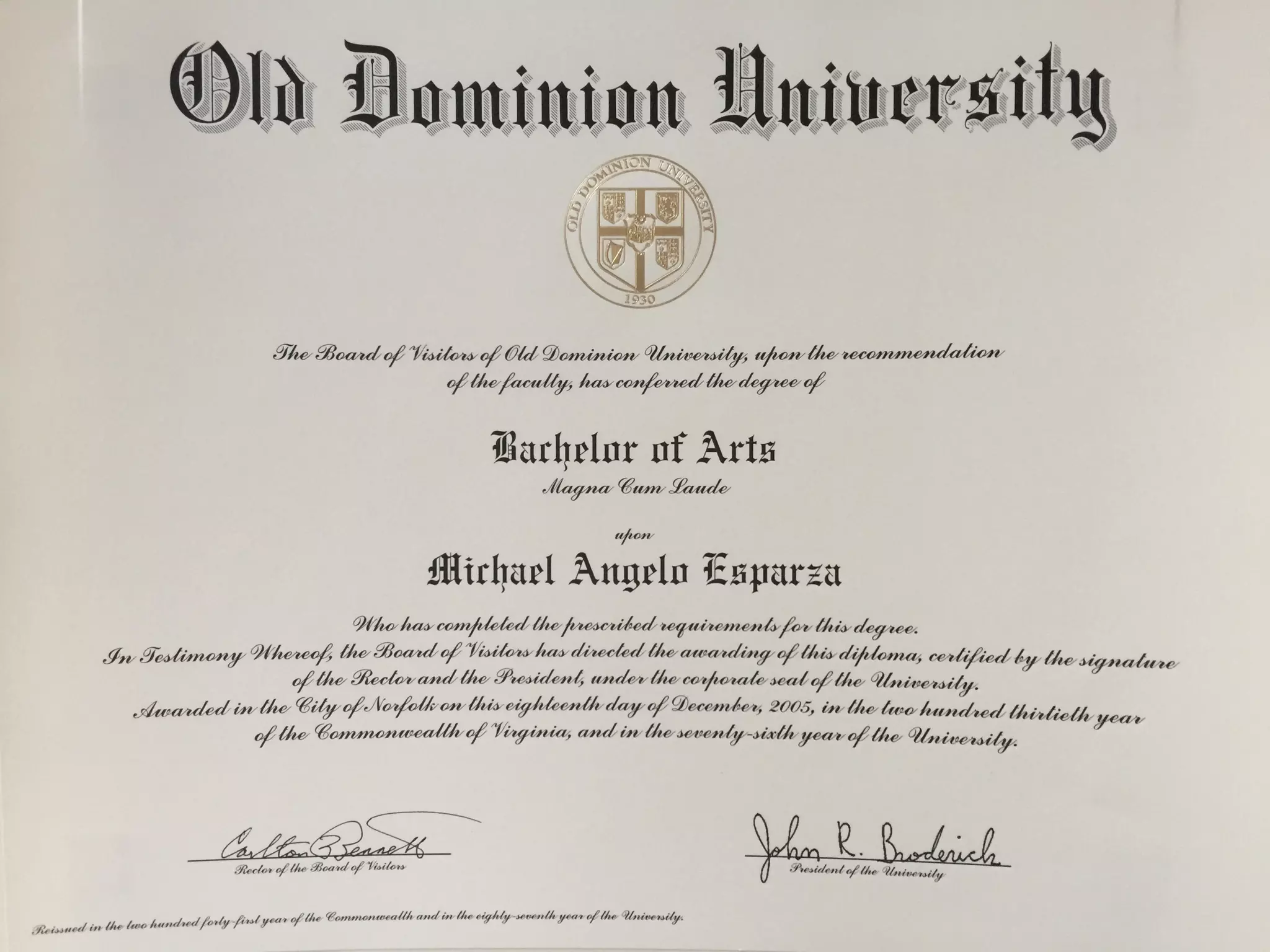 ODU Undergrad Parchment PPT