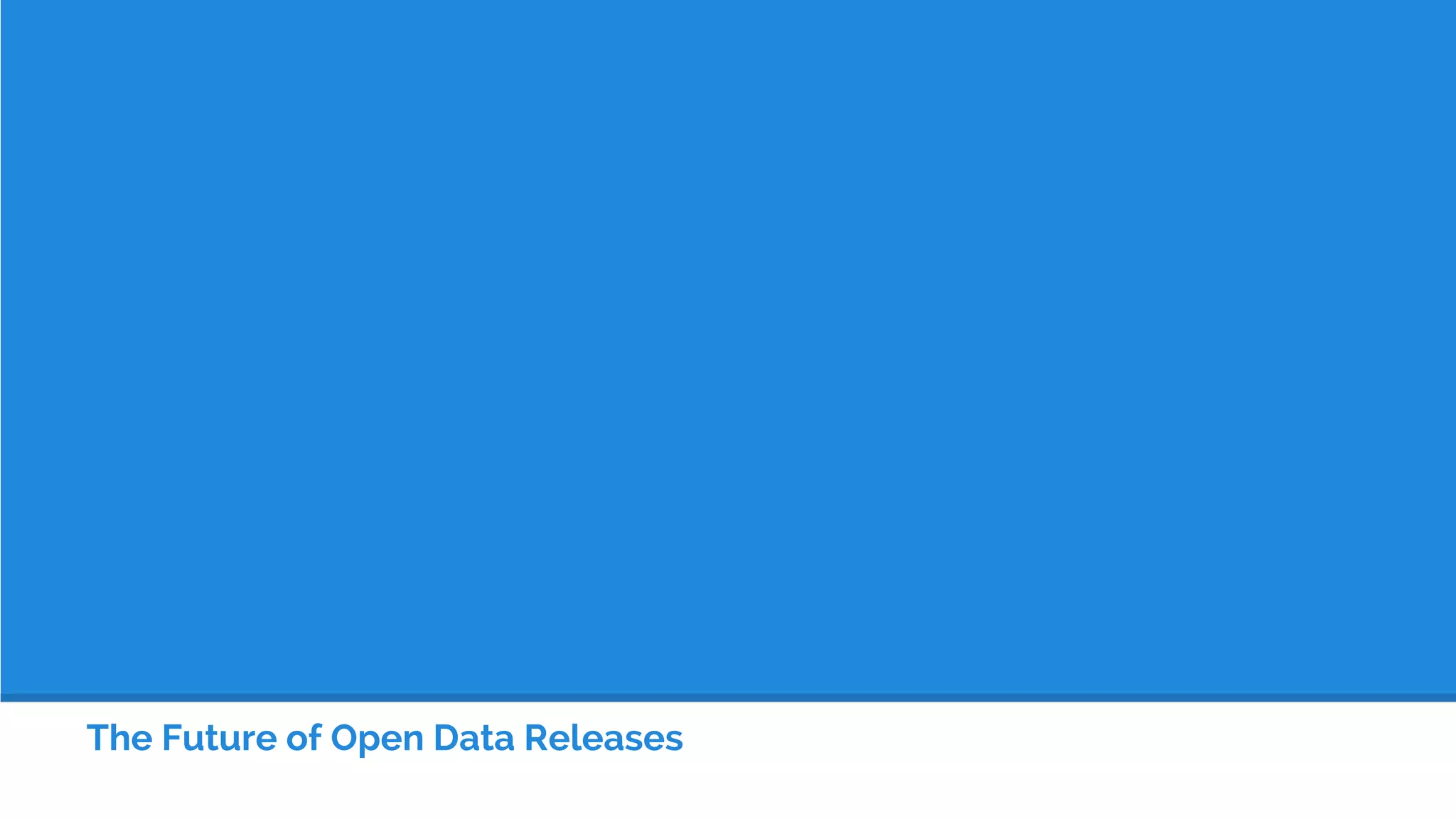 The Future of Open Data Releases
 