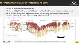 NYSE: ODV | TSXV: ODV
www.osiskodev.com 40
CARIBOO EXPLORATION POTENTIAL AT DEPTH
 2.03 Moz Au at 3.8 g/t Au in Probable ...