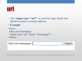 Html tables, forms and audio video | PPTX