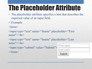 Html tables, forms and audio video | PPTX