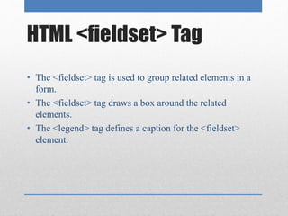 Html tables, forms and audio video | PPTX
