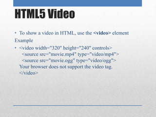 Html tables, forms and audio video | PPTX