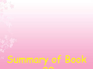 Summary of Book
 