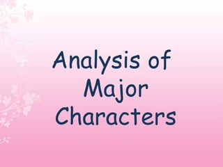 Analysis of
Major
Characters
 