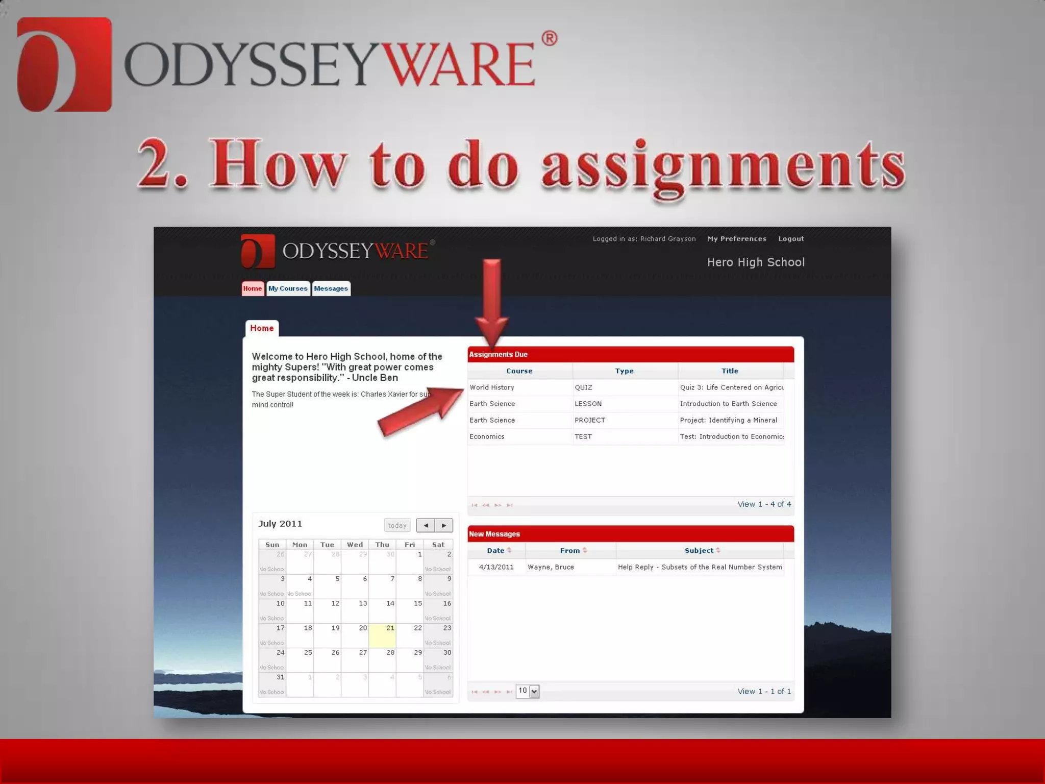 Odysseyware 2.0 student orientation PPSX