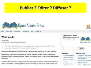 Publier ? Éditer ? Diffuser ? 