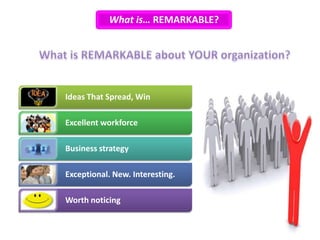 What is REMARKABLE about YOUR organization?