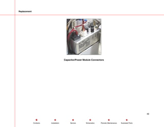 Replacement
Capacitor/Power Module Connectors
46
Service Periodic Maintenance
Contents Schematics Illustrated Parts
Installation
 