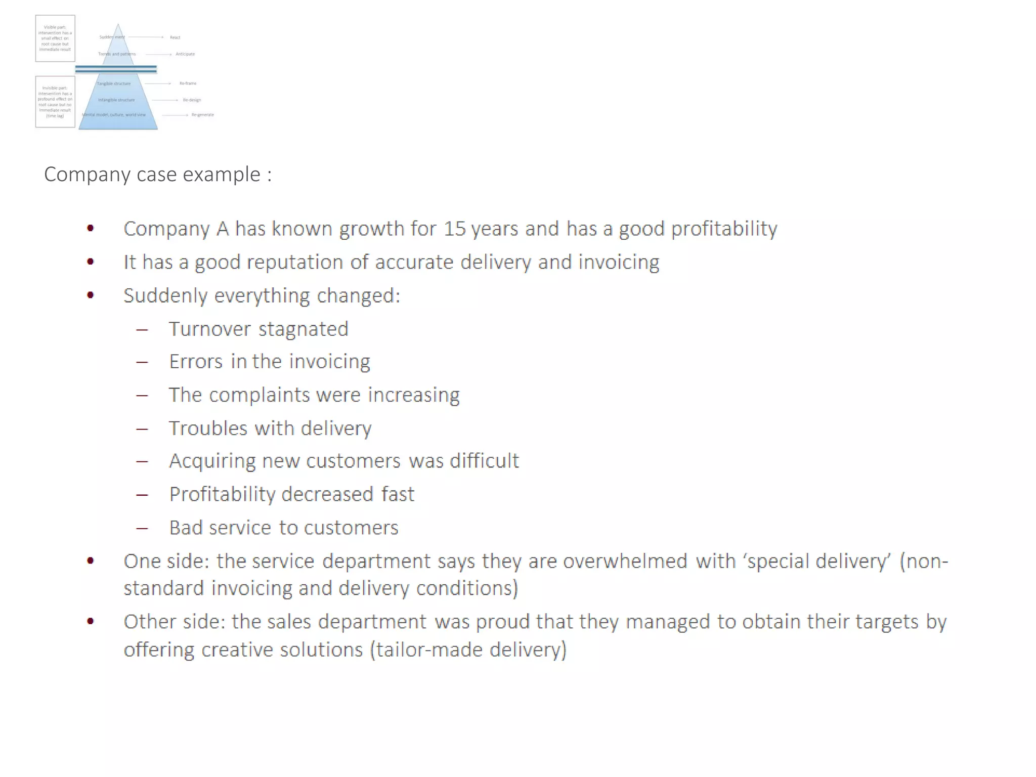 Company case example :
 