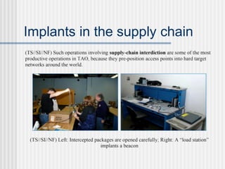 Implants in the supply chain
 
