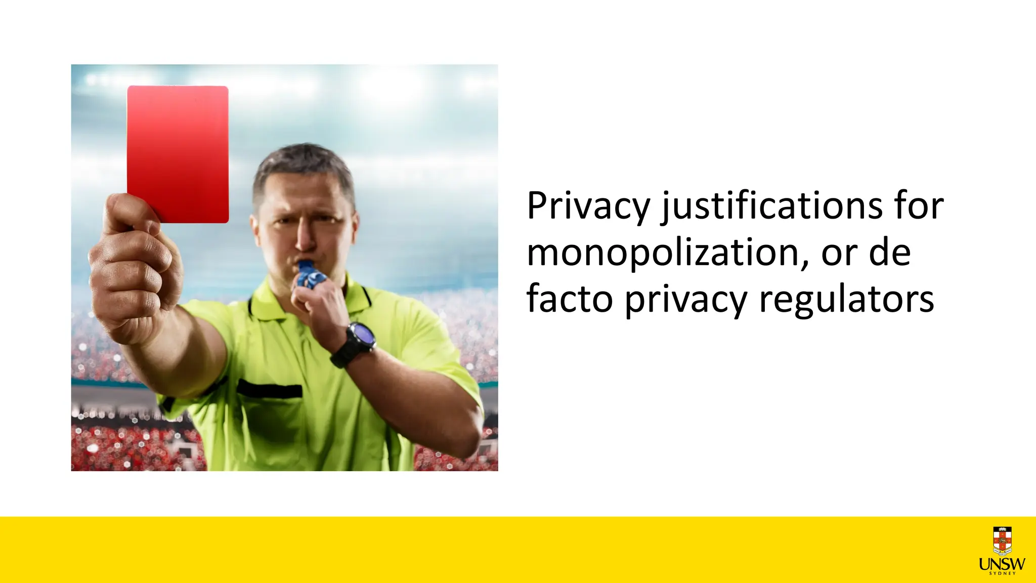 Privacy justifications for
monopolization, or de
facto privacy regulators
 