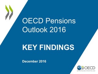 OECD Pensions
Outlook 2016
KEY FINDINGS
December 2016
 