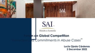Forum on Global Competition
“Remedies and Commitments in Abuse Cases”
Lucía Ojeda Cárdenas
2 December 2022
 