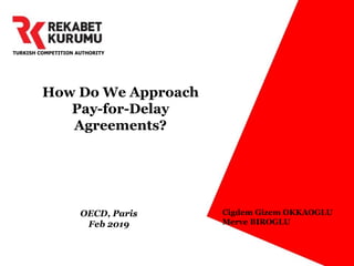 TURKISH COMPETITION AUTHORITY
How Do We Approach
Pay-for-Delay
Agreements?
OECD, Paris
Feb 2019
Cigdem Gizem OKKAOGLU
Merve BIROGLU
 