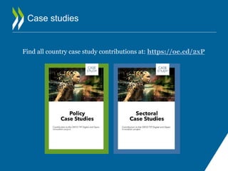 Case studies
Find all country case study contributions at: https://oe.cd/2xP
 