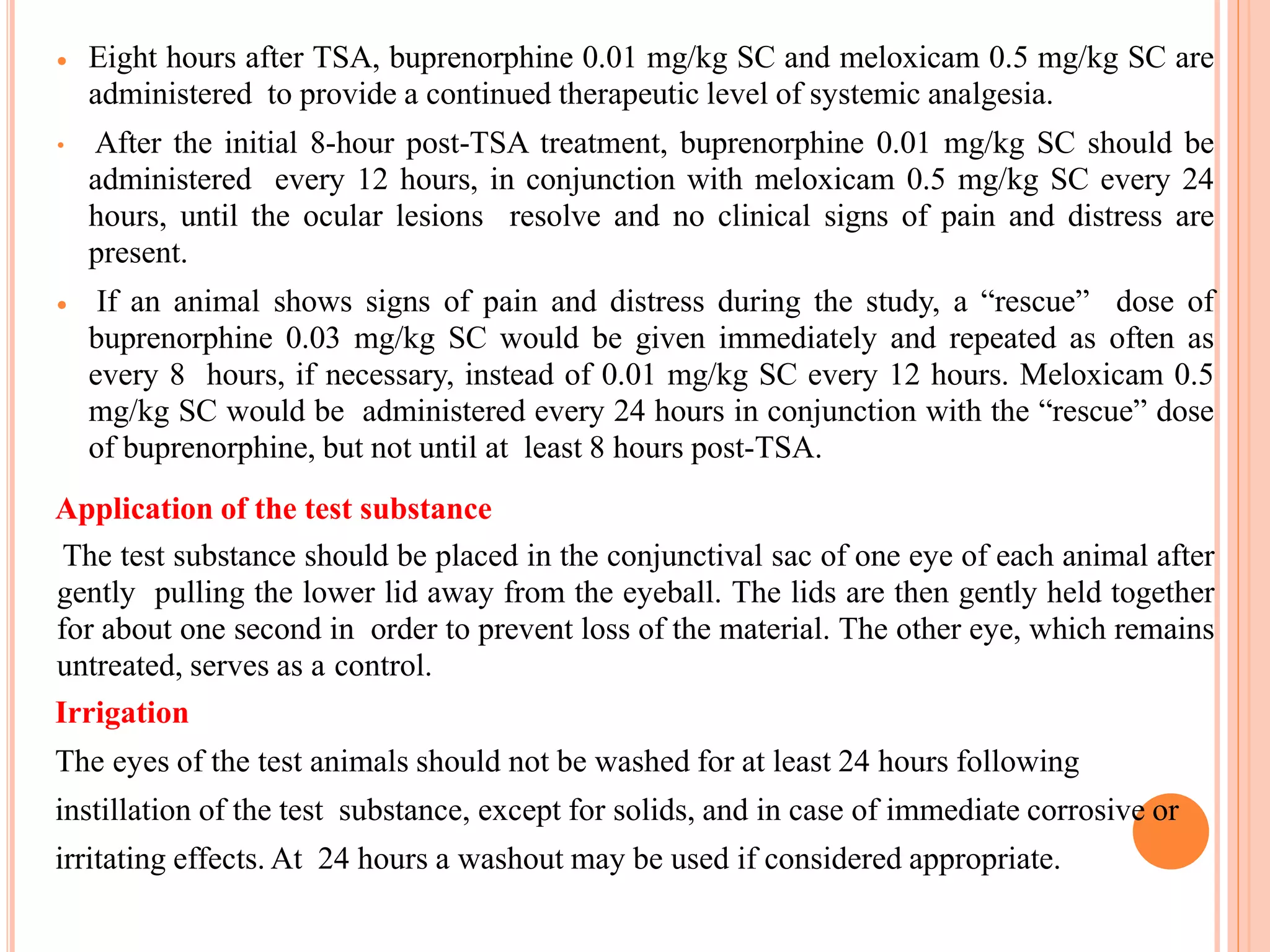 Acute eye irritation test as per OECD guidelines PPT
